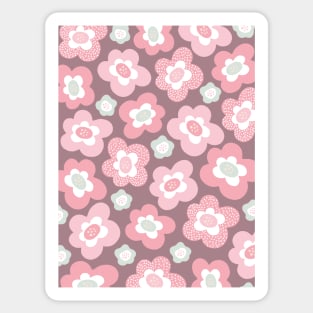 Funky Floral Pattern in Pink and Light Green Sticker